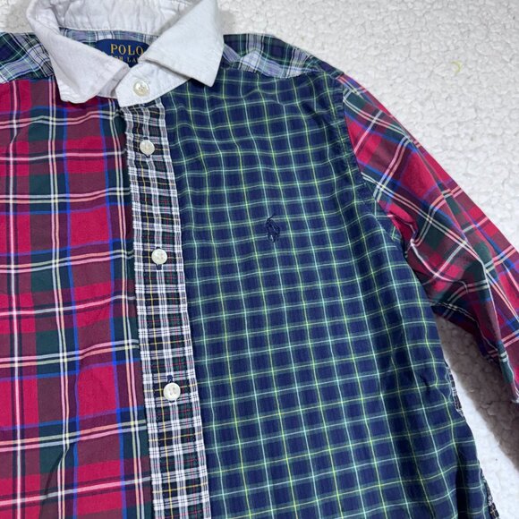 Polo Ralph Lauren Boys Patchwork Cotton Button up Shirt Size 6 - Picture 2 of 4
